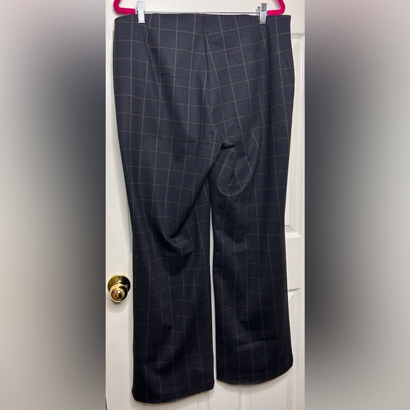 Nicole Miller sz. L black w/ brown block print wideleg trouser - Picture 4 of 4